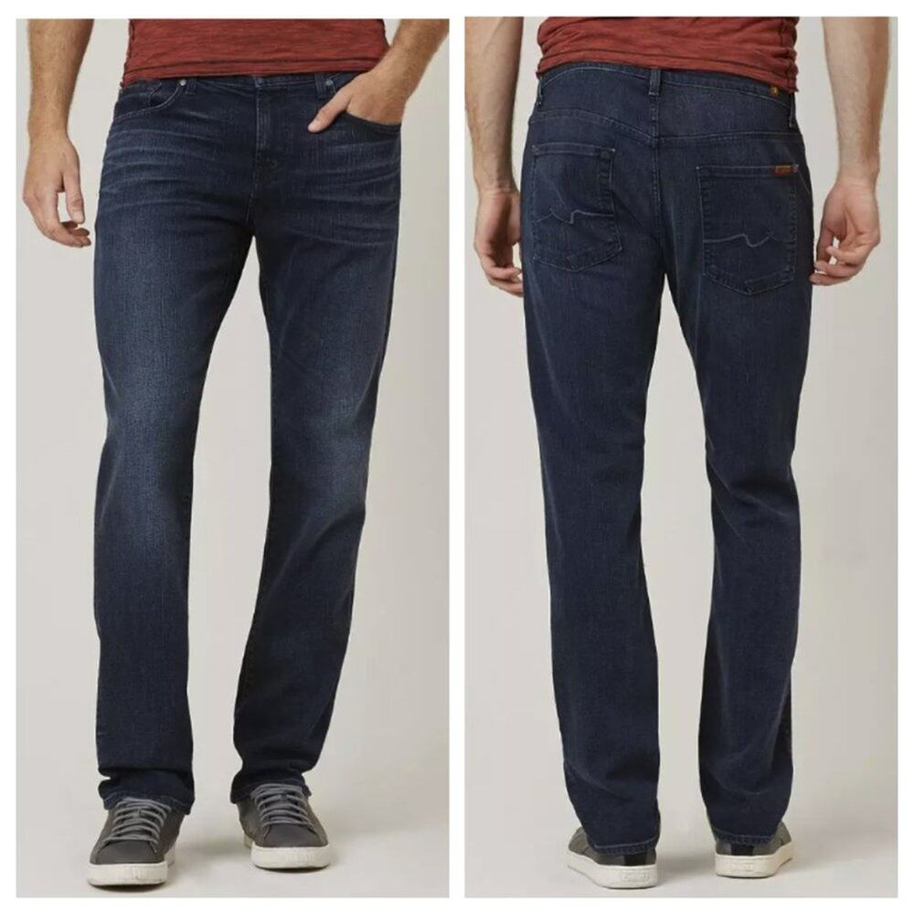 7 For All Mandkind Men's The Straight Jean Medium Wash Size 36x29